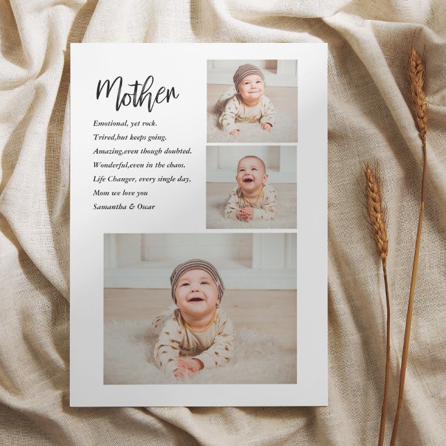 Tarjeta Festiva Fotografía colectiva y mejor cita de la madre, reg (Subido por el creador)