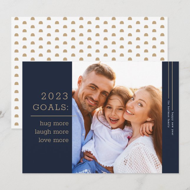 Tarjeta Festiva Fotografía de Año Nuevo Moderno y Elegante 2023 (Anverso / Reverso)