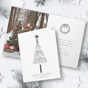 Tarjeta Festiva Fotografía de árbol de pino de Navidades modernos 