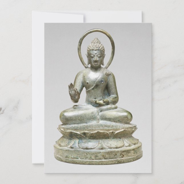 Tarjeta Festiva Fotografía de Bella Artes de Buda Plateado (Anverso)