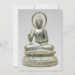 Tarjeta Festiva Fotografía de Bella Artes de Buda Plateado