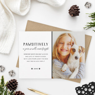 Tarjeta Festiva Fotografía De Cachorro De Año Nuevo, Patinalmente 