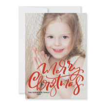 Fotografía de caligrafía roja moderna Feliz Navida