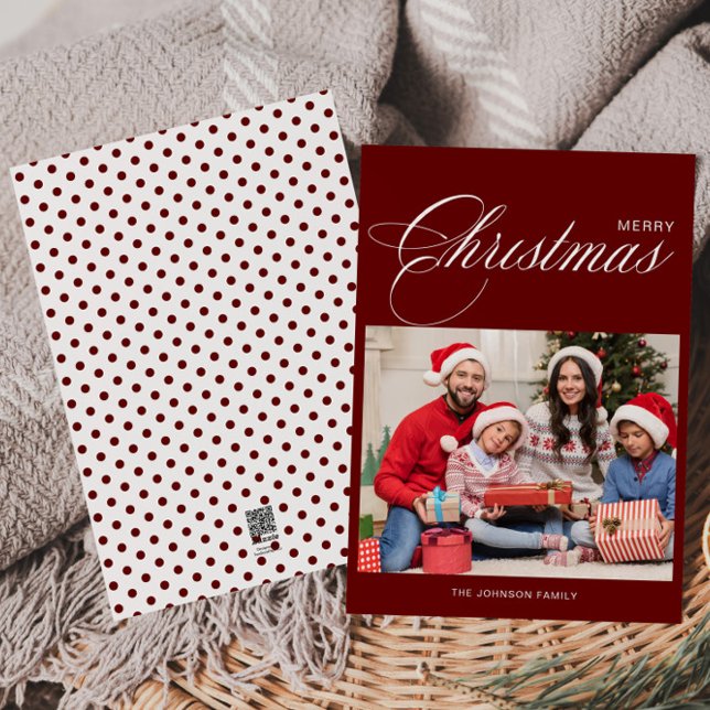 Tarjeta Festiva Fotografía de caligrafía White Merry Christmas (Subido por el creador)