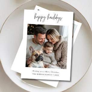 Tarjeta Festiva Fotografía de Calligraphy Happy Howlidays Dog Gree
