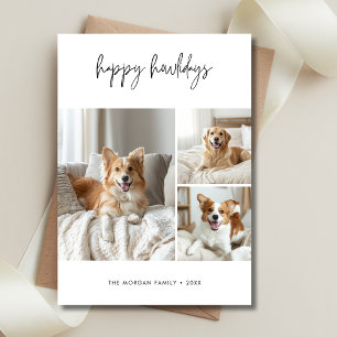 Tarjeta Festiva Fotografía de Calligraphy Happy Howlidays Dog Navi