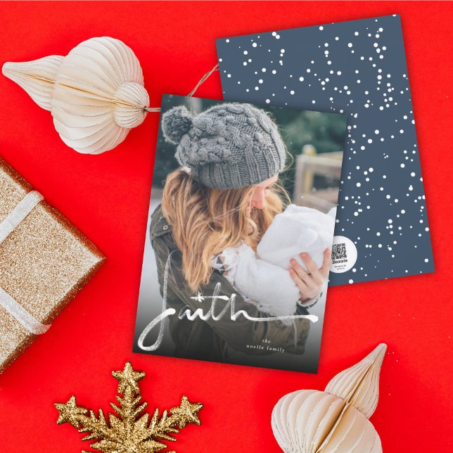 Tarjeta Festiva Fotografía de Faith Brush Calligraphy Navidades re (Subido por el creador)