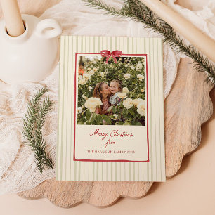 Tarjeta Festiva Fotografía de franjas de franja de armazón rojo