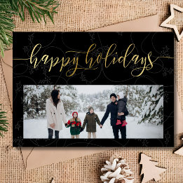 Tarjeta Festiva Fotografía de Happy Holidays Script