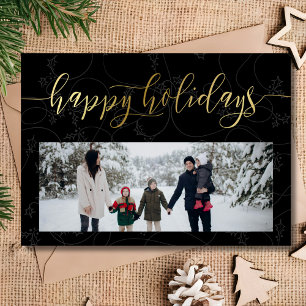 Tarjeta Festiva Fotografía de Happy Holidays Script