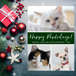 Tarjeta Festiva Fotografía de Happy Pawlidays