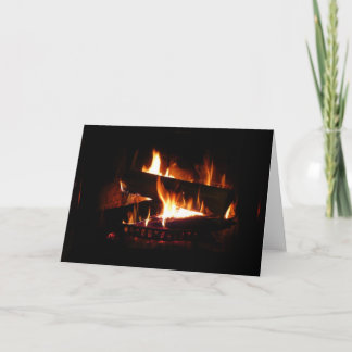 Tarjeta Festiva Fotografía de la escena de invierno cálida de la c