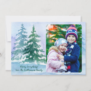 Tarjeta Festiva Fotografía de la familia acuarela del bosque de ár