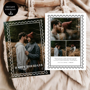 Tarjeta Festiva Fotografía de la familia de sellos de vacaciones f
