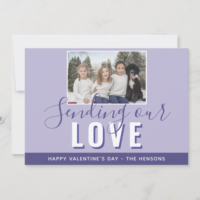 Tarjeta Festiva Fotografía de la familia del guión del día de San  (Anverso)