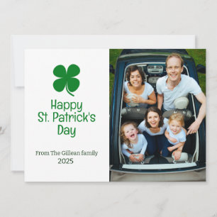 Tarjeta Festiva Fotografía de la familia Green Shamrock en St. pat