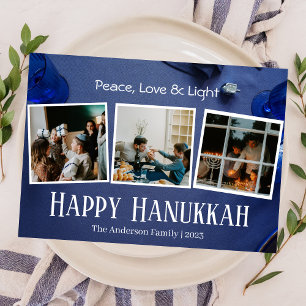 Tarjeta Festiva Fotografía de la familia Happy Hanukkah