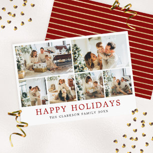 Tarjeta Festiva Fotografía de la familia Happy Holidays