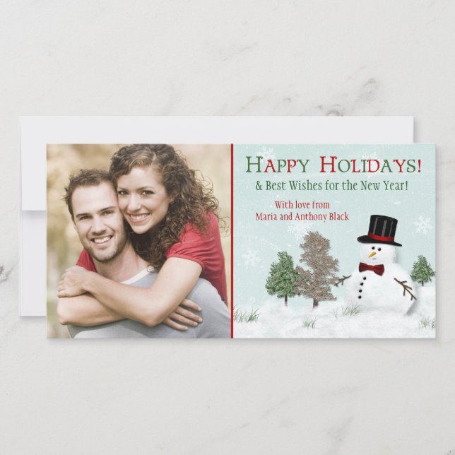 Tarjeta Festiva Fotografía de la familia navidades Fotografía de S (Anverso)