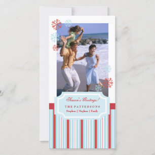 Tarjeta Festiva Fotografía de la franja roja y azul de vacaciones 