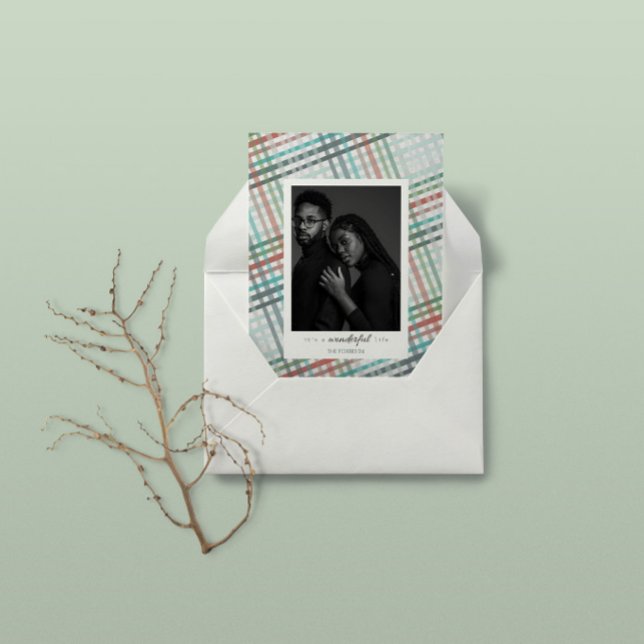 Tarjeta Festiva Fotografía de la pareja en papel azul pastel (Subido por el creador)