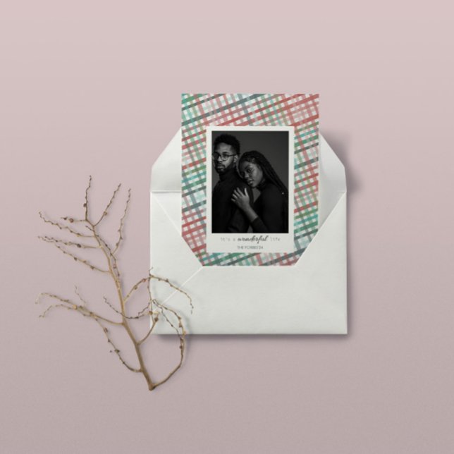 Tarjeta Festiva Fotografía de la pareja en papel pintado en tonos  (Subido por el creador)
