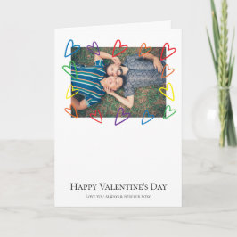 Tarjeta Festiva Fotografía de marco cardíaco del orgullo arcoiris