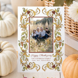 Tarjeta Festiva Fotografía de marco de calabaza de la cosecha de A