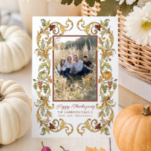 Tarjeta Festiva Fotografía de marco de calabaza de la cosecha de A