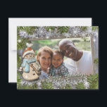 Tarjeta Festiva Fotografía de marco de nieve suave<br><div class="desc">Marco de muñeco de nieve para tu foto de vacaciones para compartir con tus seres queridos</div>