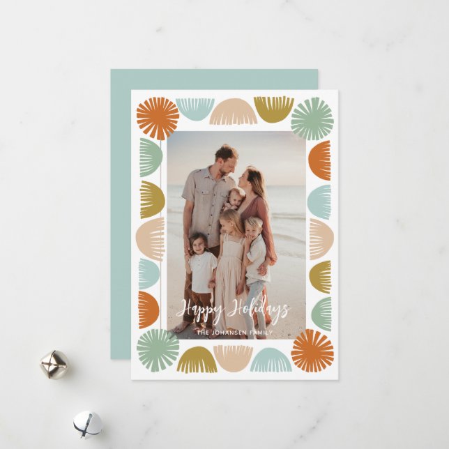 Tarjeta Festiva Fotografía de marco retro colorida (Anverso/Reverso In Situ)