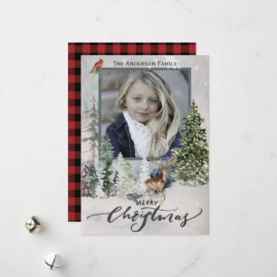 Tarjeta Festiva Fotografía de Navidades de Bosques de Bosque de Bo