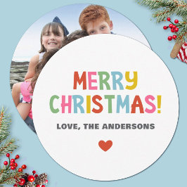 Tarjeta Festiva Fotografía de Navidades de color modernos y sencil