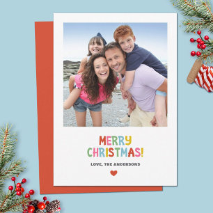 Tarjeta Festiva Fotografía de Navidades de color modernos y sencil