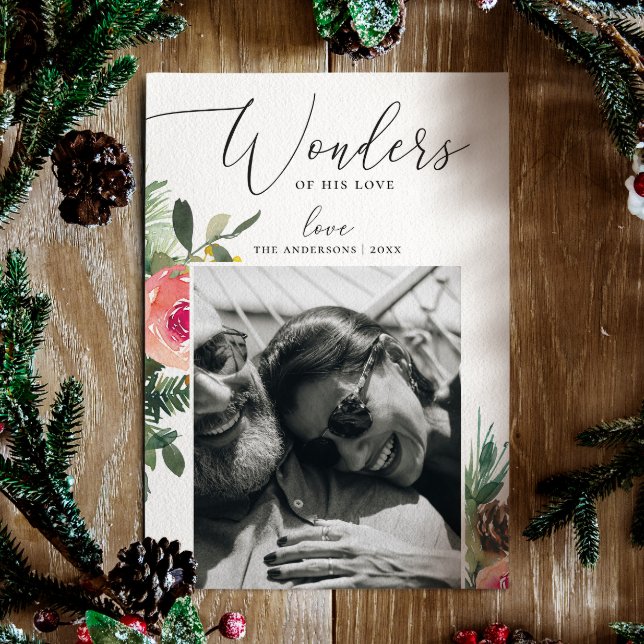 Tarjeta Festiva Fotografía de Navidades de Faith Wonders of His Lo (Subido por el creador)