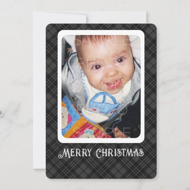 Tarjeta Festiva Fotografía de Navidades de invierno de manteca bla (Anverso)