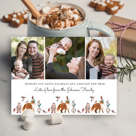 Tarjeta Festiva Fotografía de Navidades de vacaciones de animales 