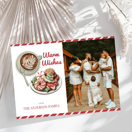 Tarjeta Festiva Fotografía de Navidades rojos de cacao