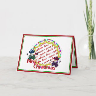 Tarjeta Festiva Fotografía de Navidades Vaqueros Snowmen