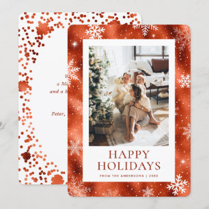 Tarjeta Festiva Fotografía de Nieve de Copago Felices Vacaciones F
