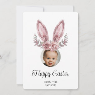 Tarjeta Festiva Fotografía de niños de Semana Santa Conejana Santa