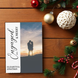 Tarjeta Festiva Fotografía de Pareja de cerezo y de compromiso