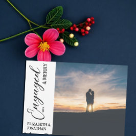 Tarjeta Festiva Fotografía de Pareja de cerezo y de compromiso