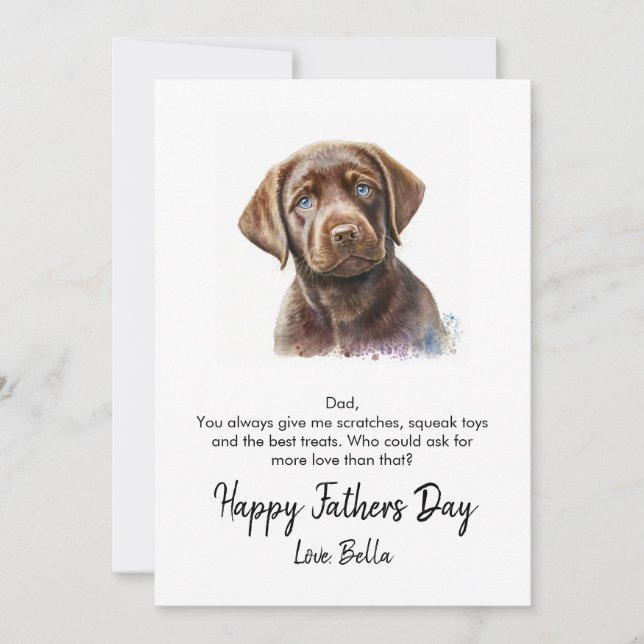 Tarjeta Festiva Fotografía de perro del Día de los Padres Felices (Anverso)