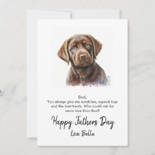 Tarjeta Festiva Fotografía de perro del Día de los Padres Felices