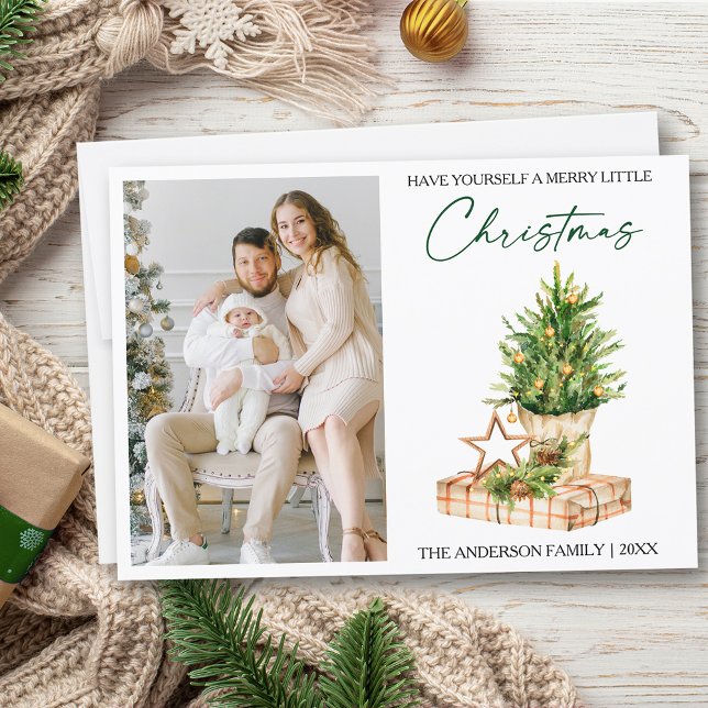 Tarjeta Festiva Fotografía de pinzas acuáticas de tinta caligráfic (Customize to change your personalized text size or text style)