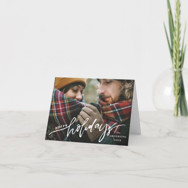 Tarjeta Festiva Fotografía de reemplazo de guiones con letras de m (Anverso)