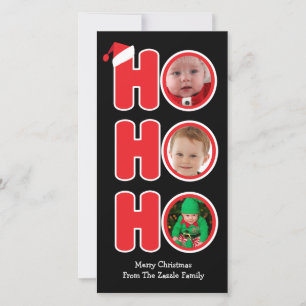 Tarjeta Festiva Fotografía de Santas Ho Ho Ho Ho Ho Navidades