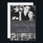 Tarjeta Festiva Fotografía de Weihnachten, gris y plata<br><div class="desc">Personalice estos hermosos y modernos Navidades o tarjetas de vacaciones de invierno con sus fotos familiares y mensajes personales.</div>