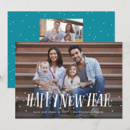Tarjeta Festiva Fotografía del confeti del año nuevo feliz